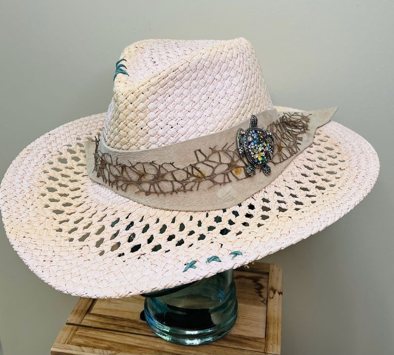 Woven Hat with Turtle
