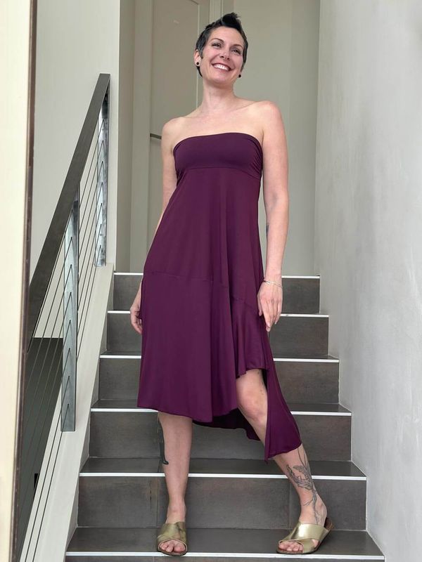 Asymmetrical Convertible Skirt - Jam
