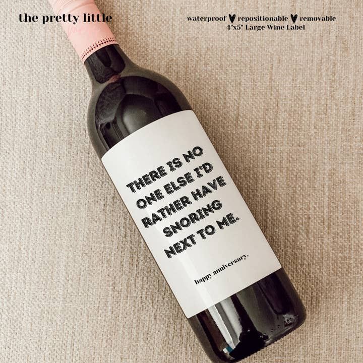 Anniversary Wine Label, Funny Anniversary Gift  4”x4”