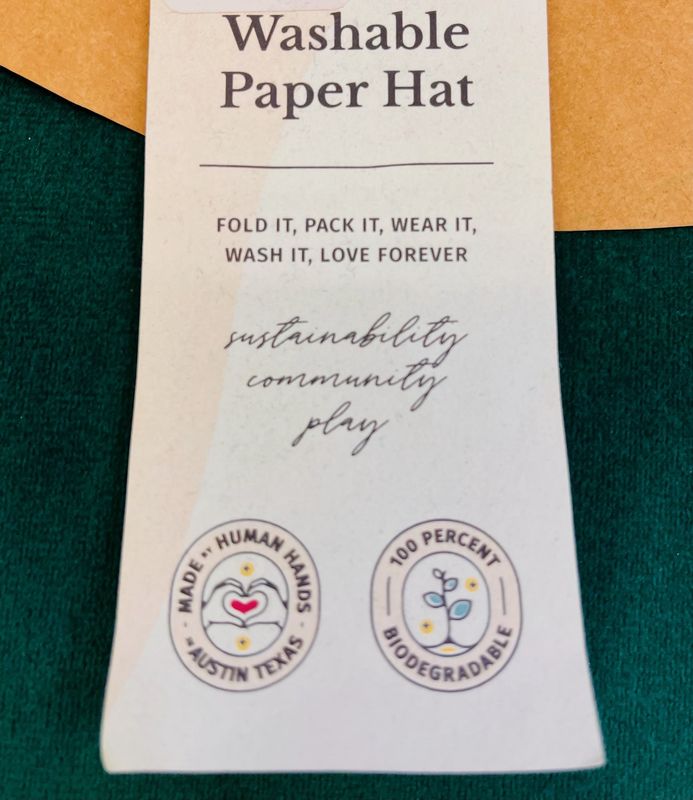 Washable Paper Hat - Turquoise