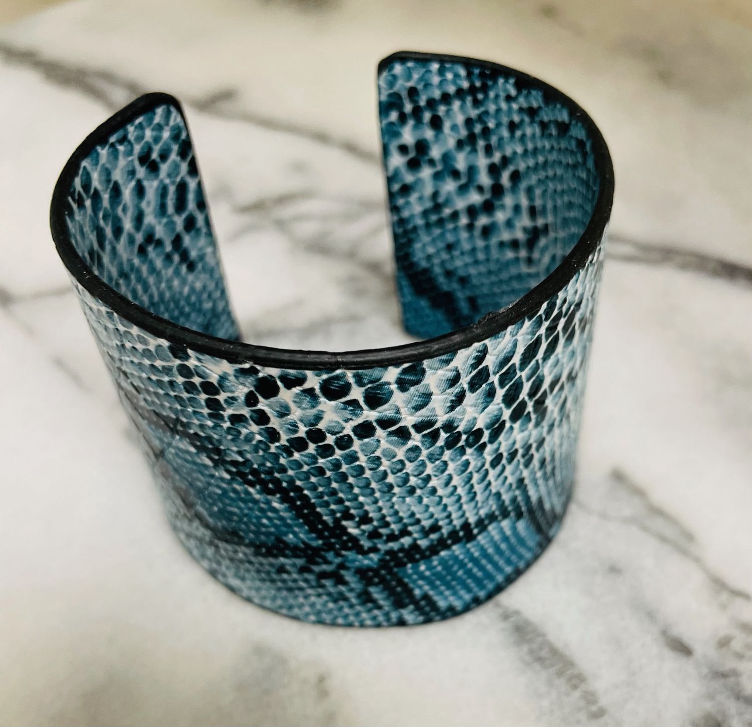 Blue Snakeskin Cuff, Color: Blue Snakeskin