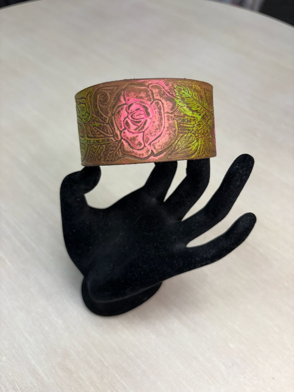 Hand-Tooled Leather Bracelet - Aimie
