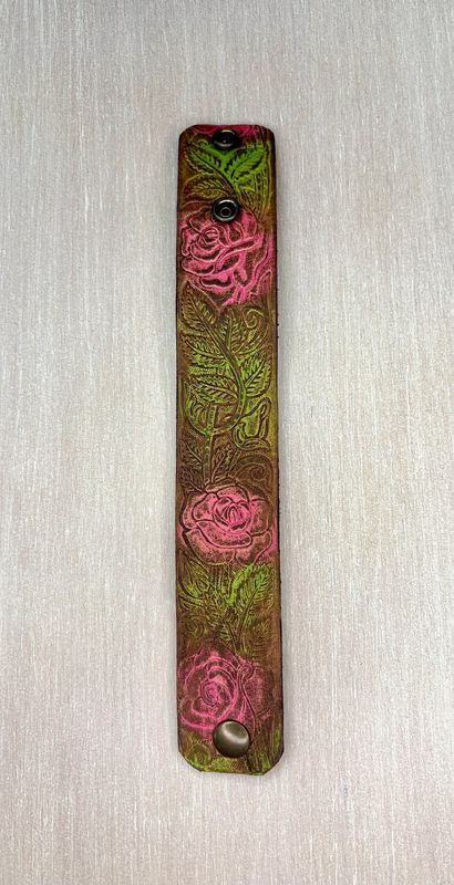 Hand-Tooled Leather Bracelet - Aimie