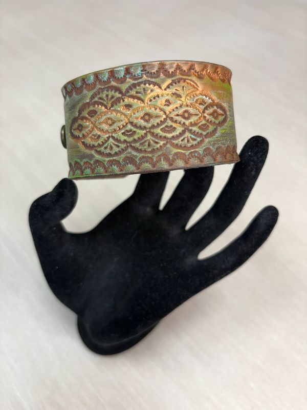 Hand-Tooled Leather Bracelet - Sherry