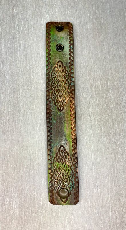 Hand-Tooled Leather Bracelet - Sherry
