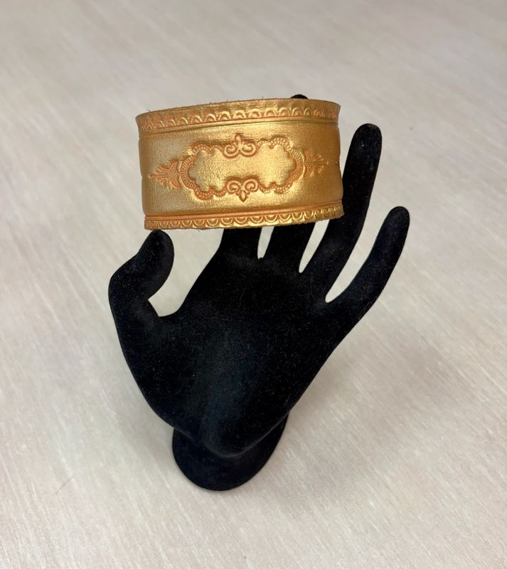 Hand-Tooled Leather Bracelet - Monica