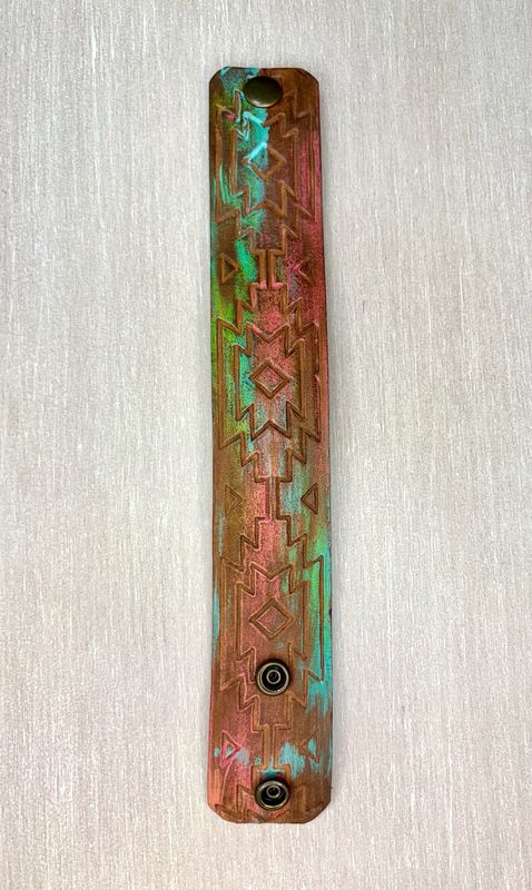 Hand-Tooled Leather Bracelet - Bailey