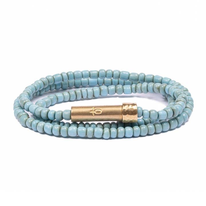 Blue Seed Wrap Bracelet