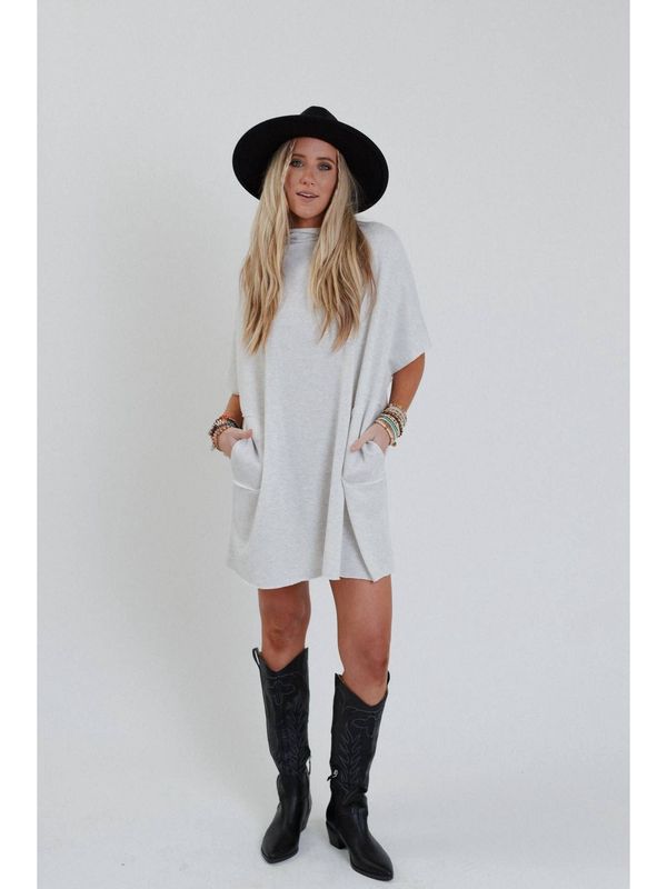 Laid Back Luxe Dress - Light Heather Gray