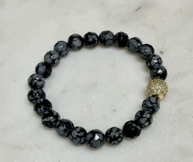 Snowflake Obsidian Bracelet