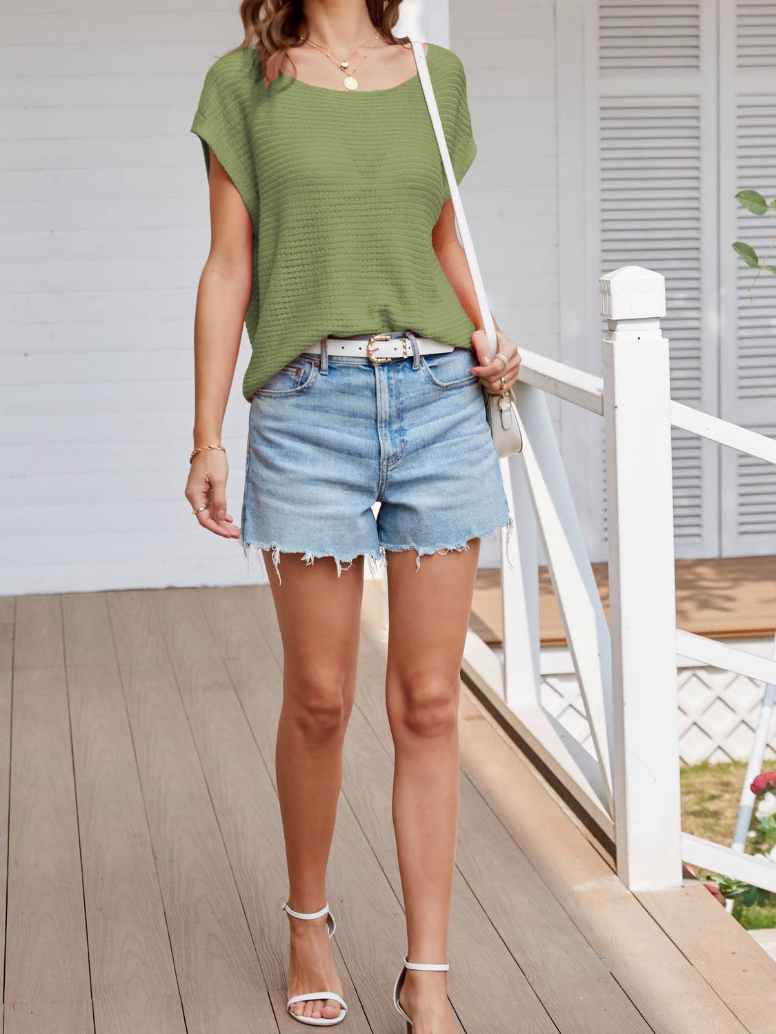 Knit Top, Color: Green, Size: S