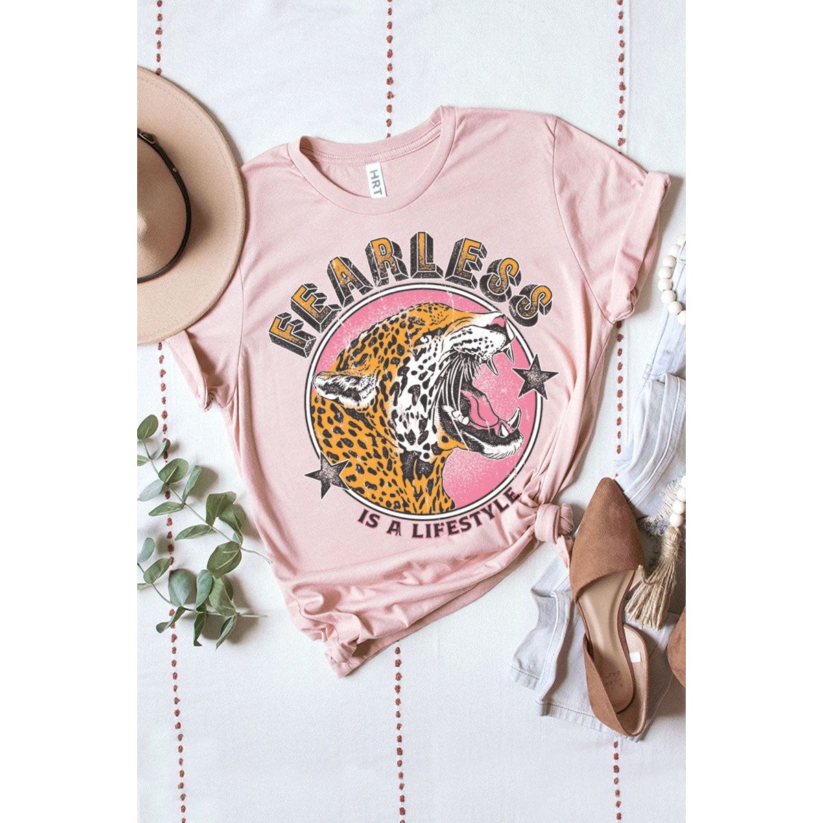 Fearless Lifestyle Leopard Washed Graphic Tee