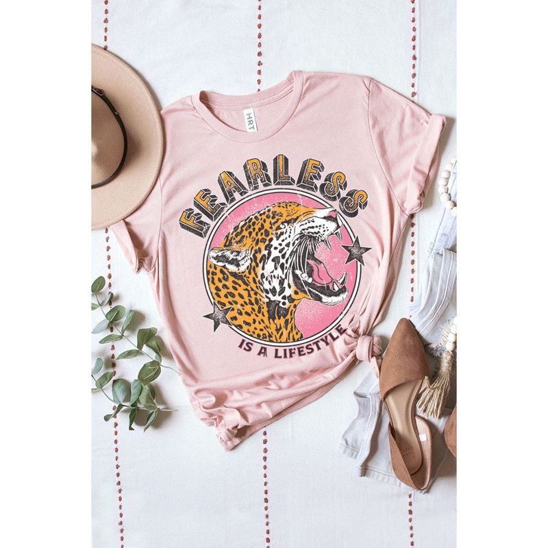 Fearless Lifestyle Leopard Washed Graphic Tee