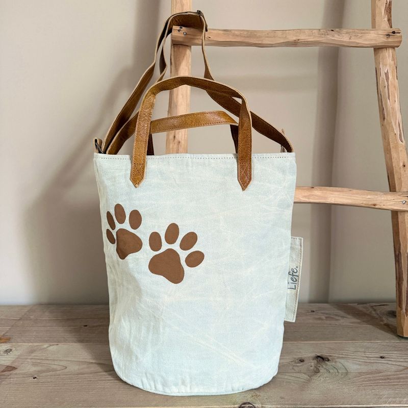 Bucketbag Paw Cinnamon (Vintage Light Canvas)