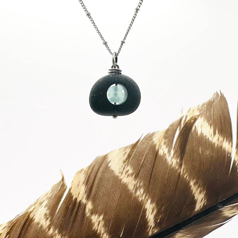 Black and Silver Ice Stack Necklace