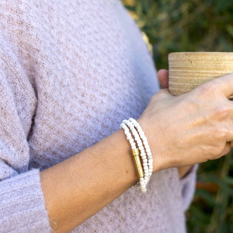 White Seed Wrap Bracelet