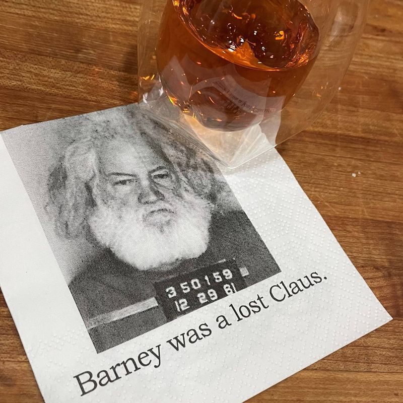 Big House Cocktail Napkins, Barney Was A Lost Claus
