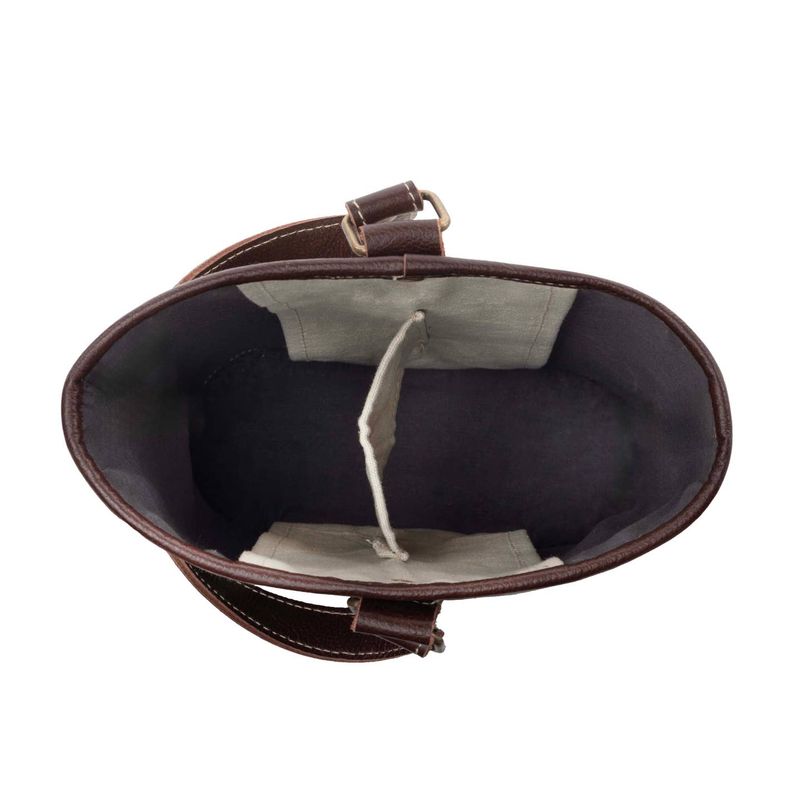 Textura Cotton &amp; Leather Wine Holder in Mocha Cream