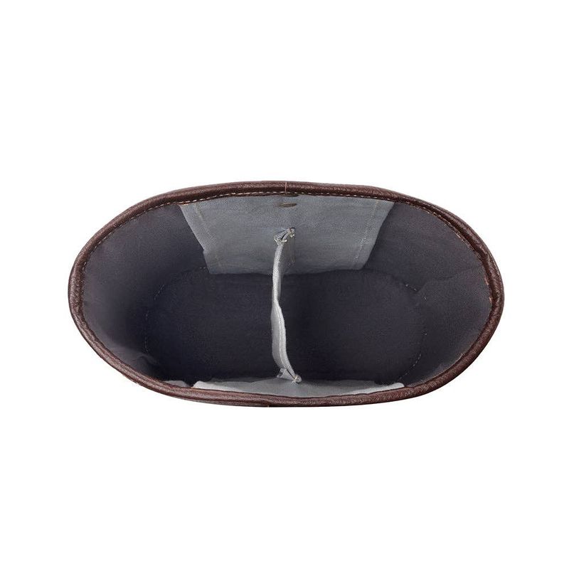 Textura Cotton &amp; Leather Wine Holder in Saddle Frost