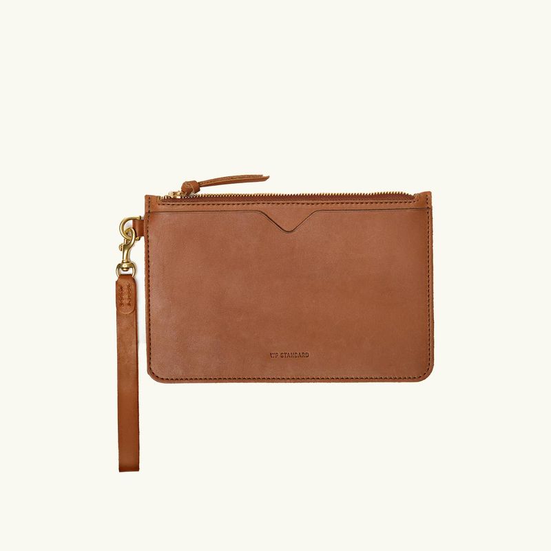 Full-Grain Leather Wristlet