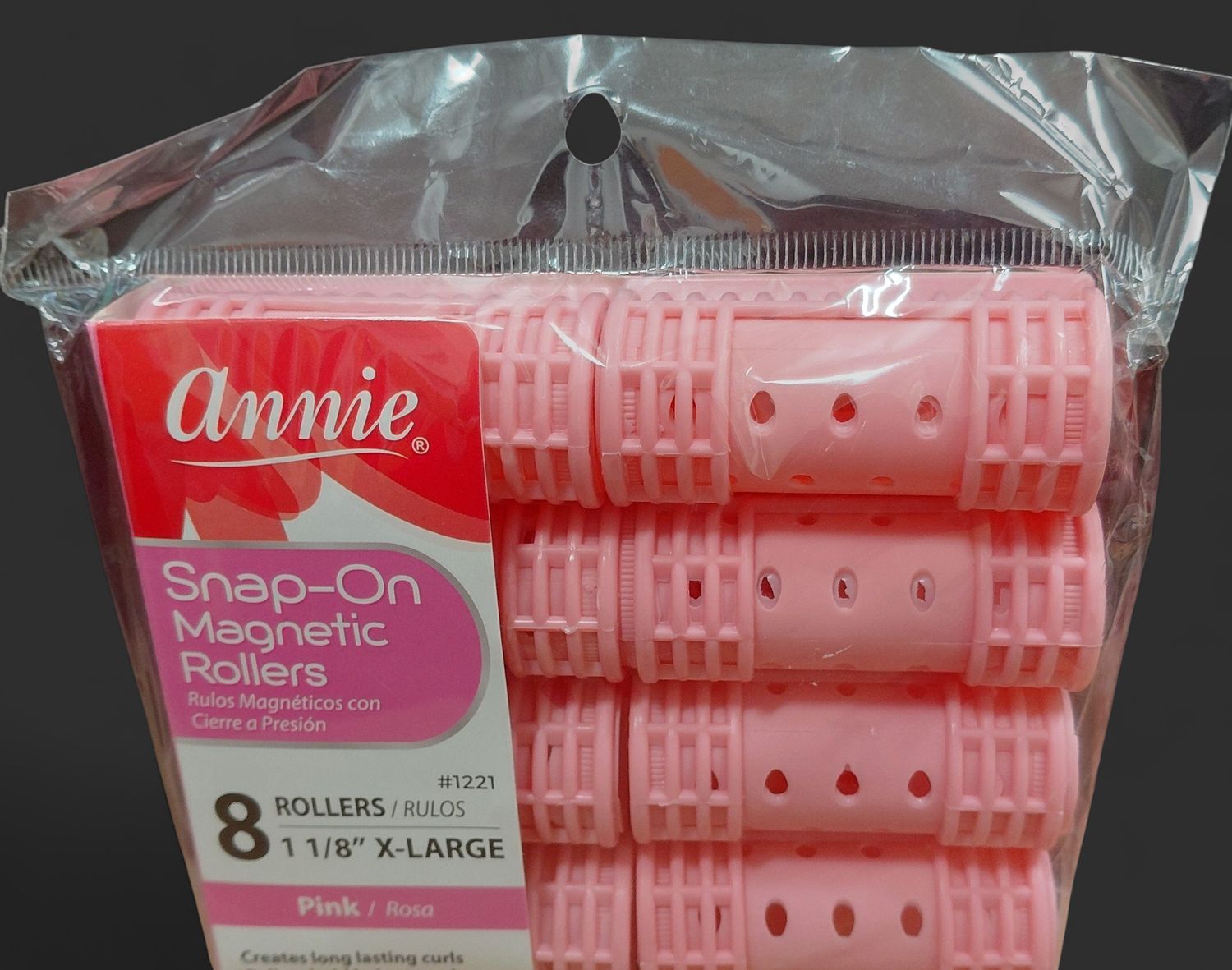 Annie Snap on Magnetic Rollers Pink