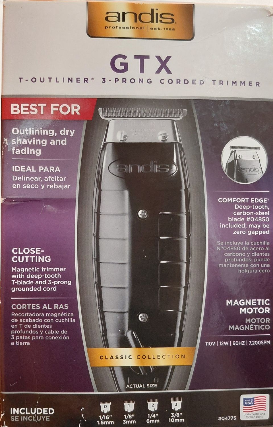 Andis GTX -T Outliner - 3 Prong Trimmer