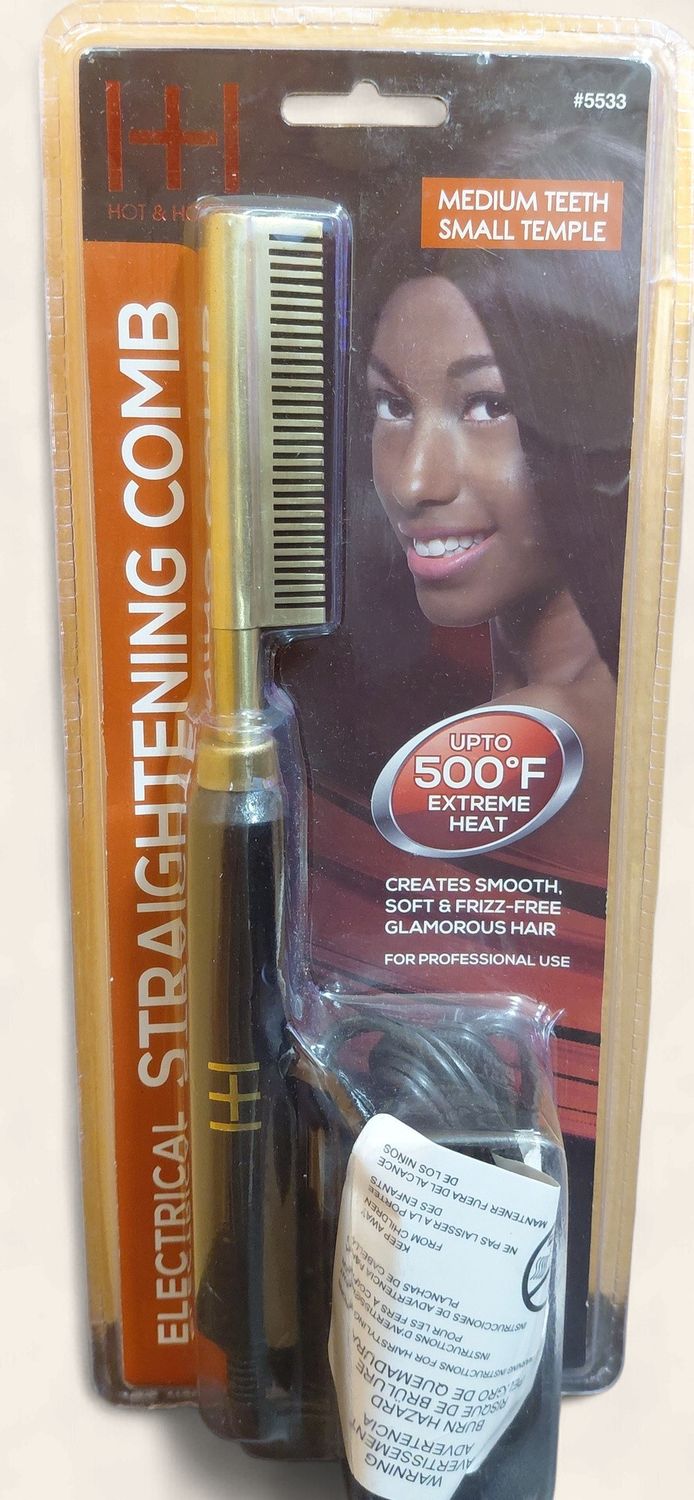 Hot &amp; Hotter Straightening Comb Medium Small Temple