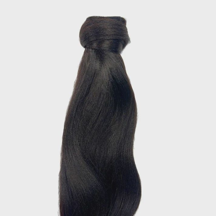 Yaki Straight Human Hair Ponytail, Inches: 10"