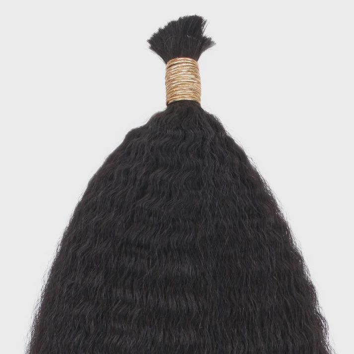 Kinky Straight Human Bulk Braiding Hair, Inches: 16 "