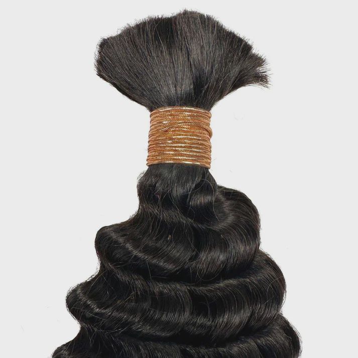 Deep Wave Human Bulk Braiding Hair, Inches: 16"