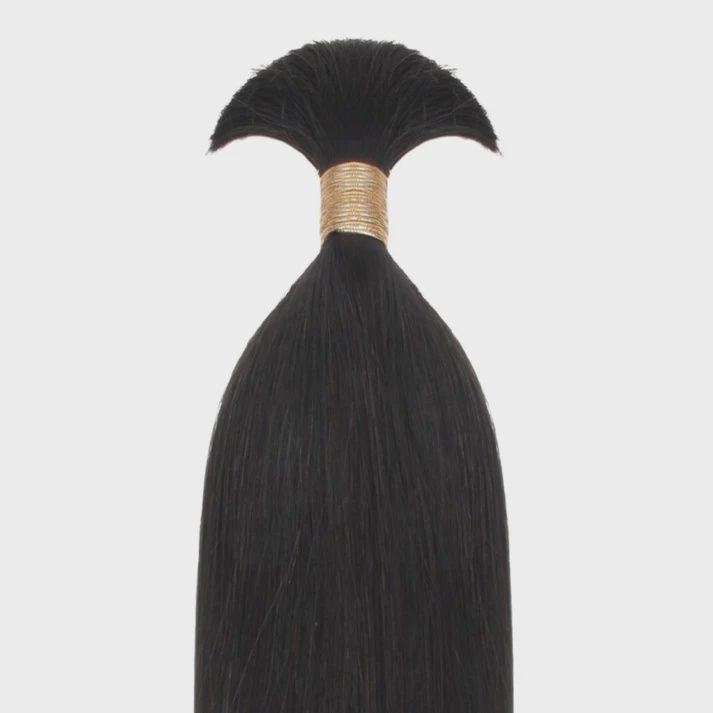 Straight Bulk Human Braiding Hair, Inches: 16"