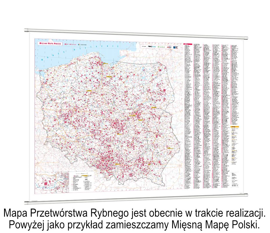 PRZEDSPRZEDAŻ | Mapa Przetwórstwa Rybnego [Mapa ścienna oraz Baza w Excel]