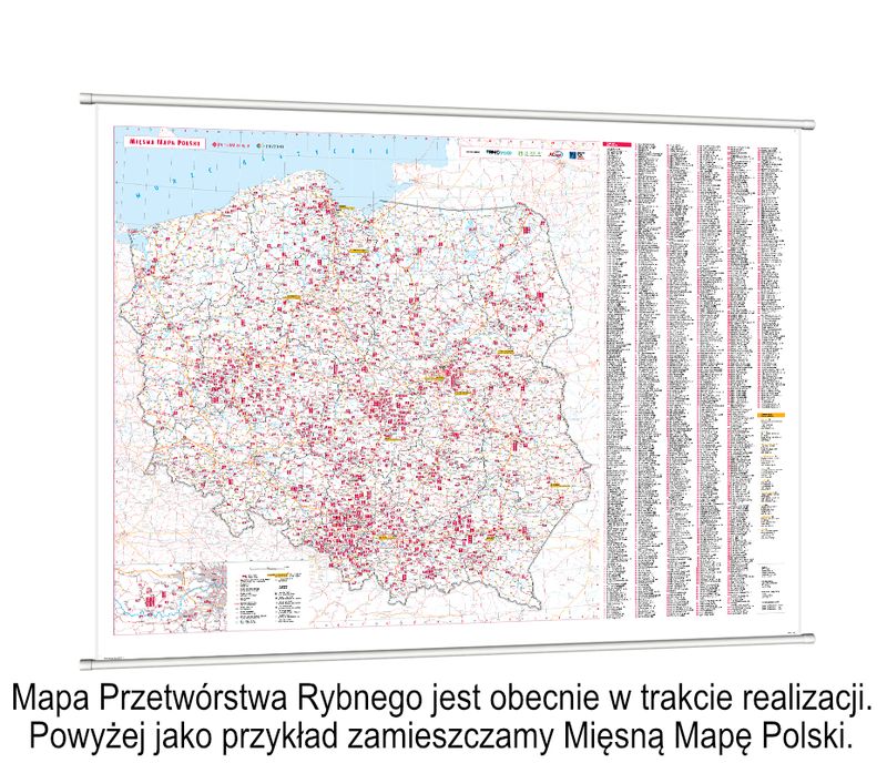 PRZEDSPRZEDAŻ | Mapa Przetwórstwa Rybnego [Mapa ścienna oraz Baza w Excel]