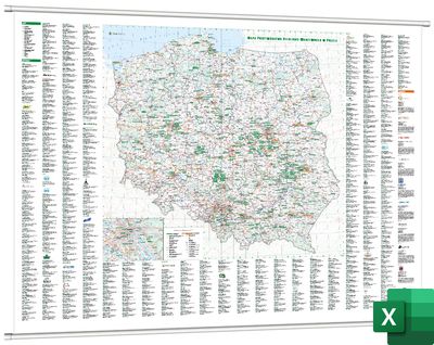 Mapa Przetwórstwa Owocowo-Warzywnego [Mapa ścienna + Baza w Excel]