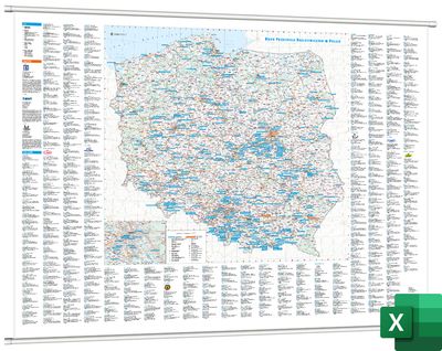 Mapa Przemysłu Rozlewniczego - Alkohole, Wody, Napoje, Soki [Mapa ścienna + Baza w Excel]
