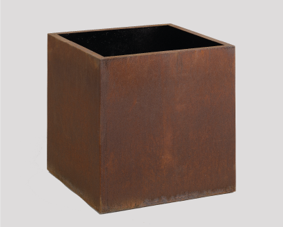 Corten Steel Cube Planter