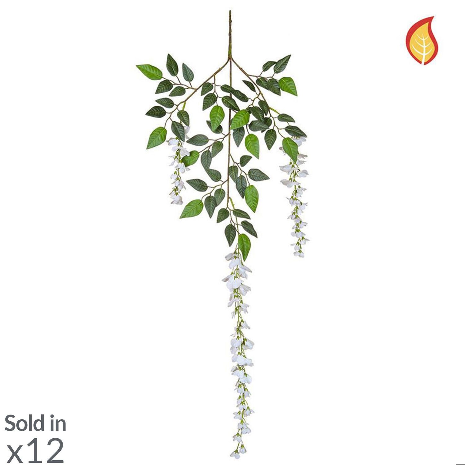 Artificial White Wisteria  (Box of 12)