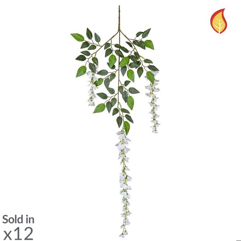 Artificial White Wisteria  (Box of 12)