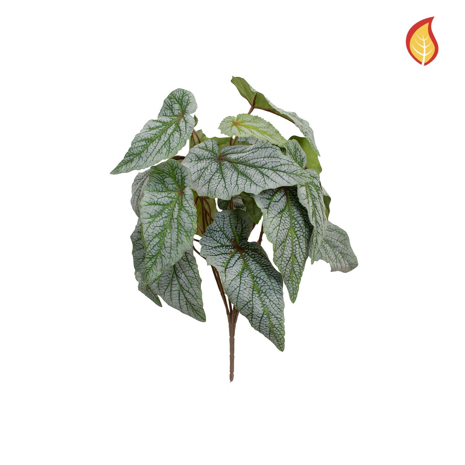 Artificial Begonia Bush Green 33cm (Box of 6)