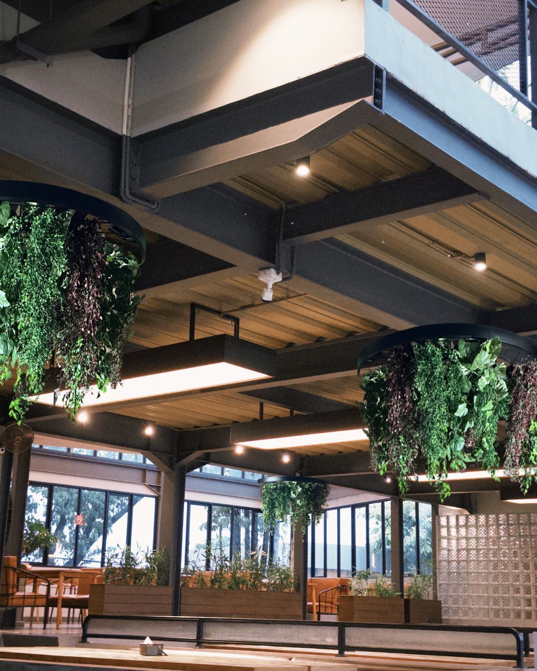 Large Hanging Grid with  Fire Retardant Artificial Plants