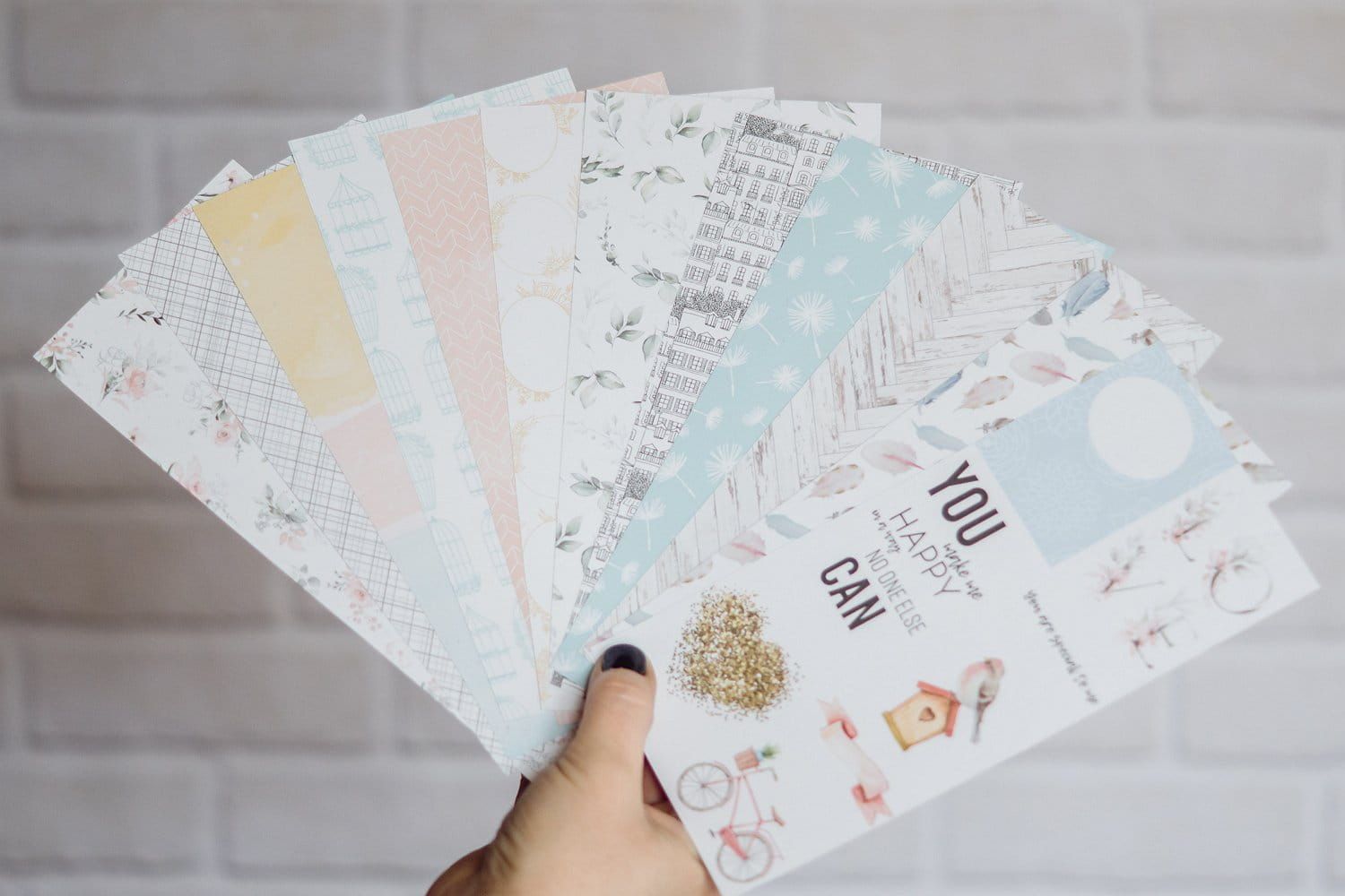 SO ROMANTIC-Notebook edition-zestaw 12 papierów 10x21 cm /paper set of 12