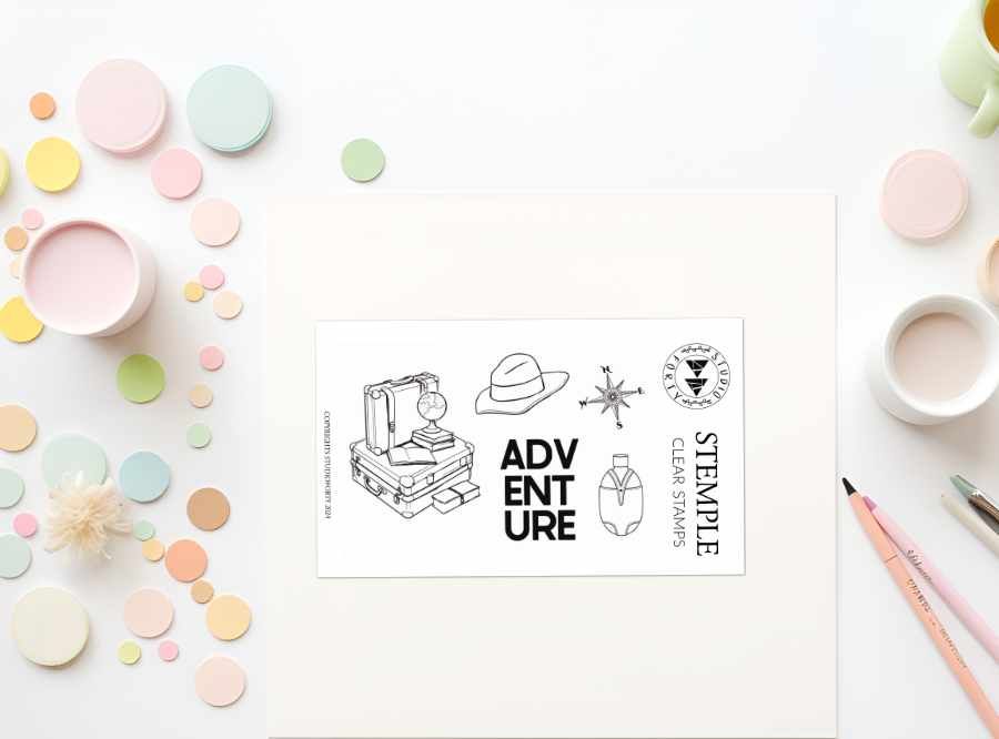 ADVENTURE- zestaw stempli do scrapbookingu/ stamp set#183