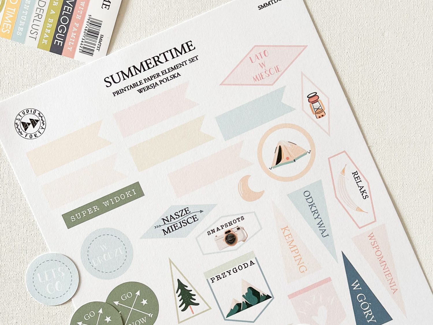 SUMMERTIME - zestaw elementów do druku-wersja polska