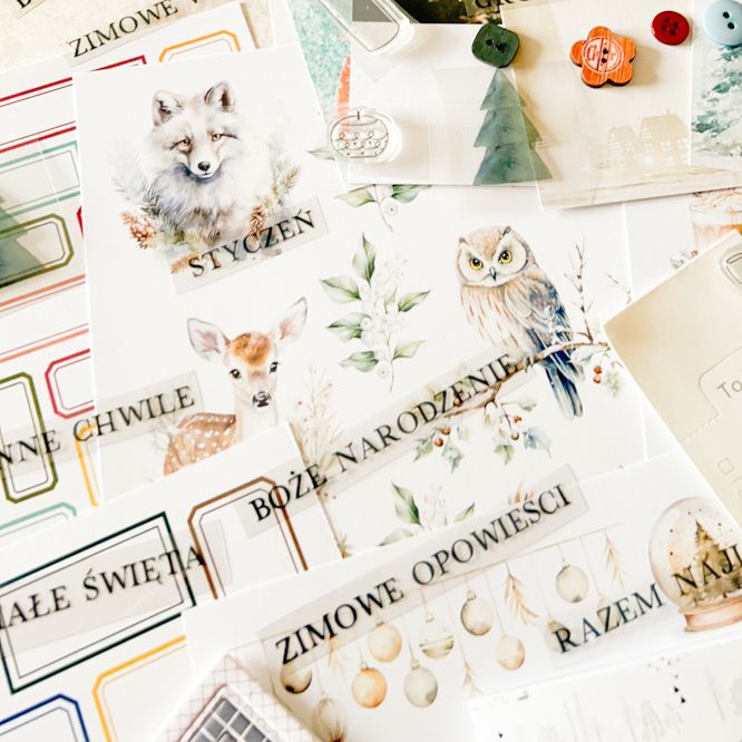 Grudniownik 2025- HOLLY JOLLY-Zestaw Dodatków do scrapbookingu zima 2025
