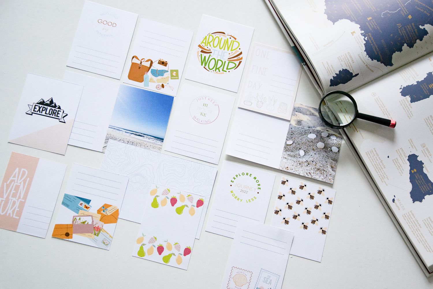 HERE &amp; THERE - zestaw kart do journalingu (15 szt)/ journaling cards (set of 15)