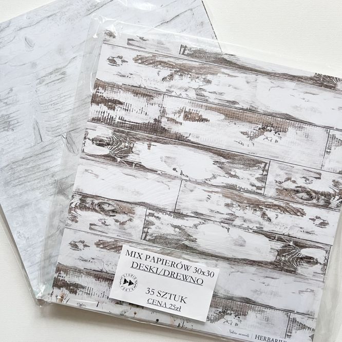 MIX PAPIERÓW 30x30 - ZESTAW TEMATYCZNY DESKI / DREWNO