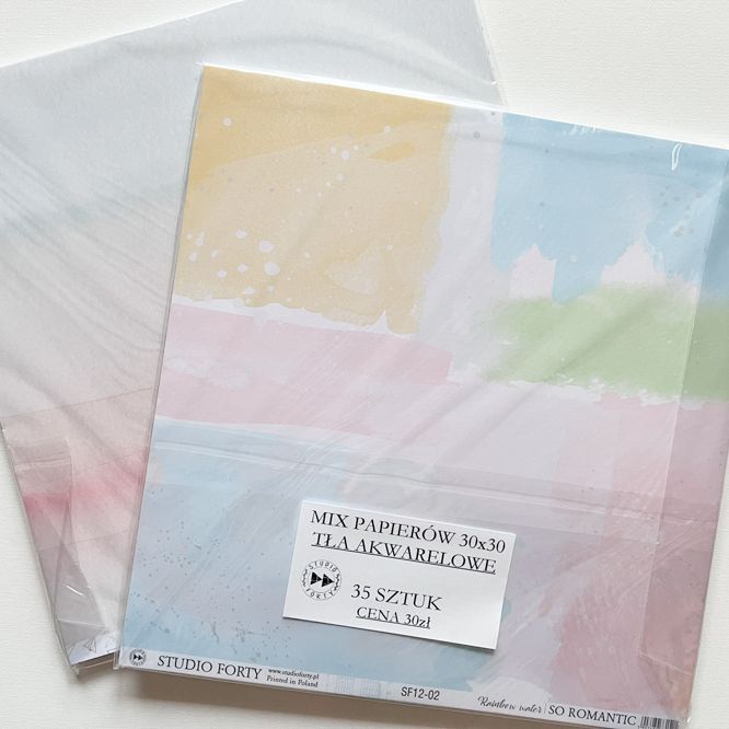 MIX PAPIERÓW 30x30 - ZESTAW TEMATYCZNY TŁA AKWARELOWE
