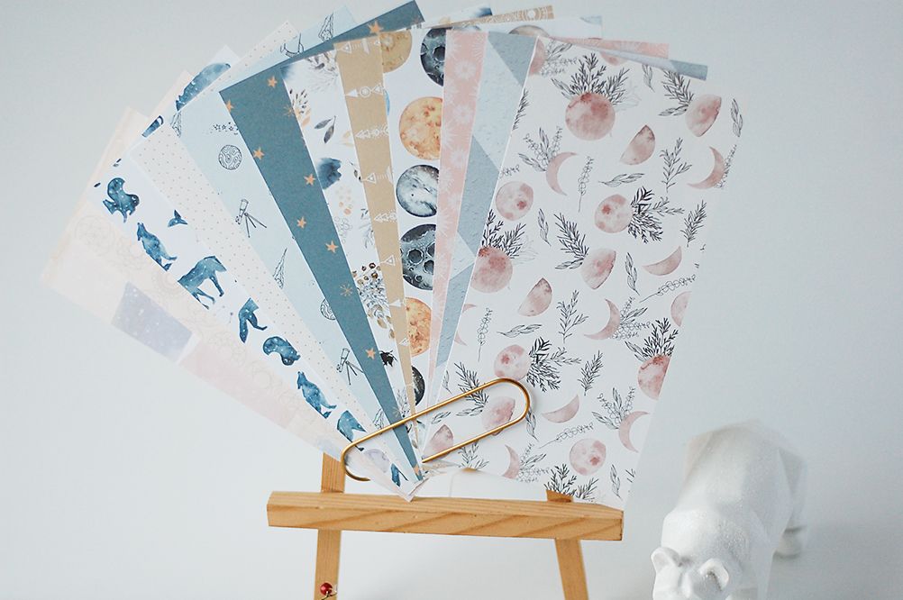 LUNARE-Notebook edition-zestaw 12 papierów 10x21 cm /paper set of 12