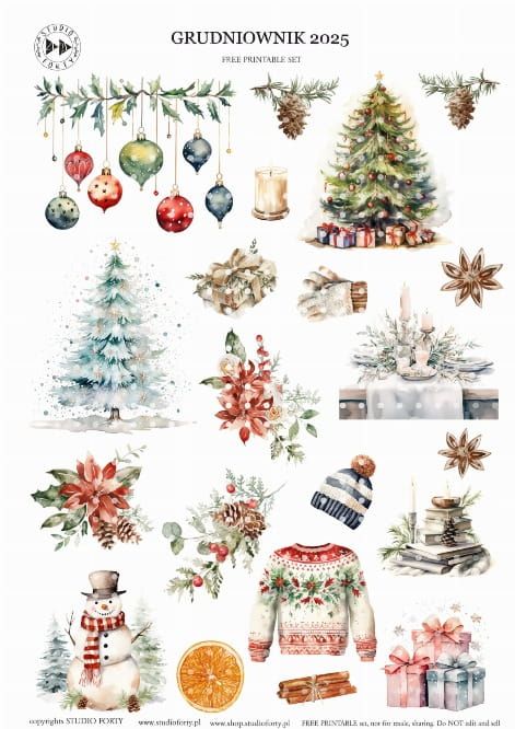 GRUDNIOWNIK 2025- zestaw printabli/elementy do druku