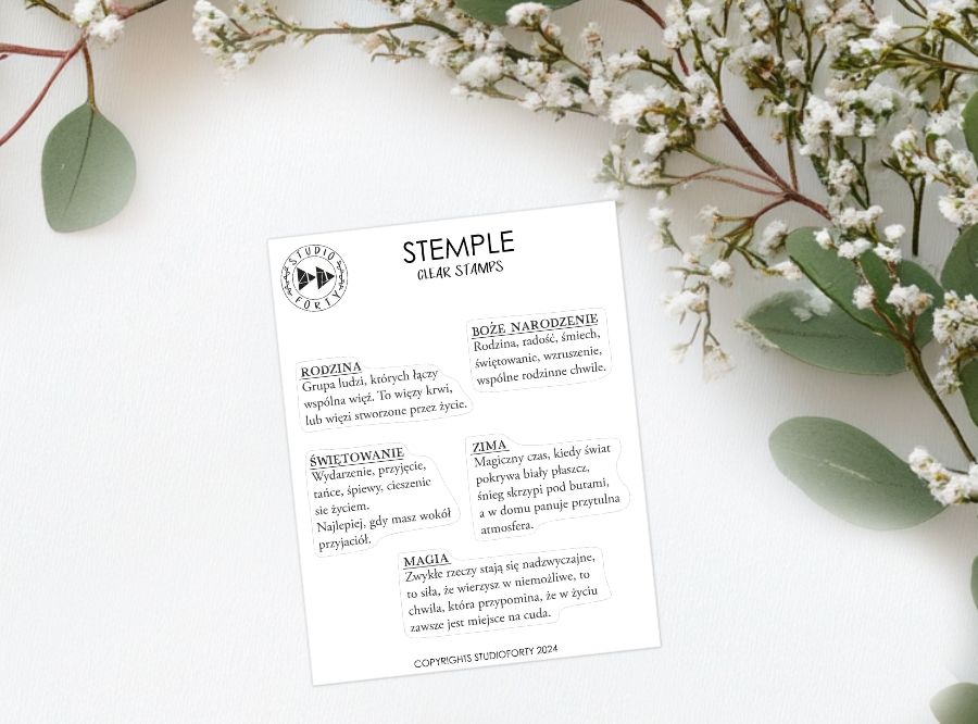 MAGIA- Definicje- zestaw stempli do scrapbookingu/ stamp set#187